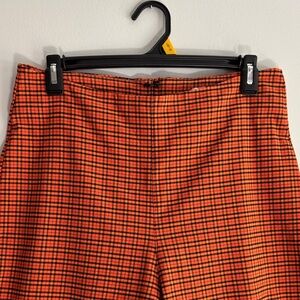 Unique Vintage Orange Plaid Capris